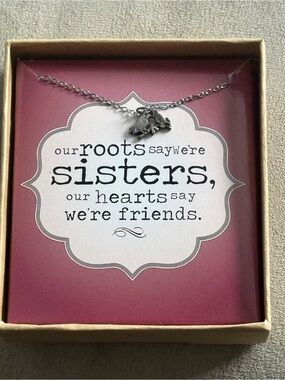 World Market Sister love silver-tone sister heart pendant necklace gift box new